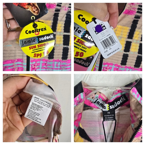 Jamie Sadock Tank Top Womens XS Golf Tennis Pink Creme Brulee 1/4 Zip Shirt - Picture 11 of 11